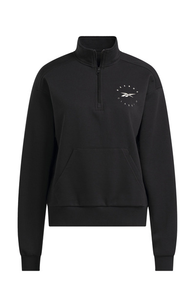 Reebok Q3 IDE FLEECE MIDLAYER Μαύρο γυναικείο φούτερ