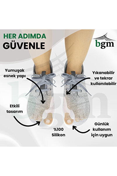 bgm Baş Parmak Ayırıcı Silikon Bunyon Ped Halluks Valgus Baş Parmak Çıkıntısı Pedi