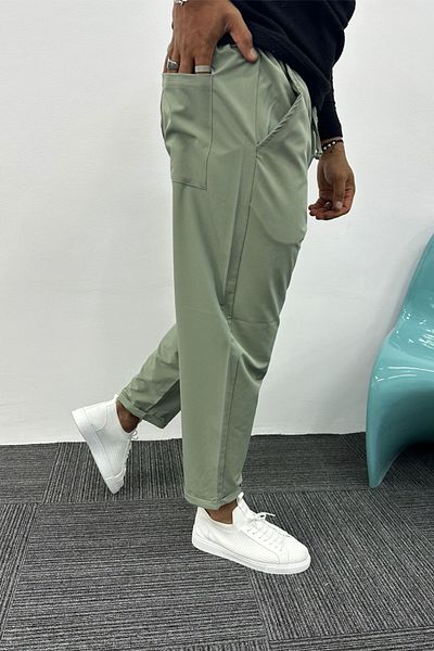 MADZEYMODA Petrol Green Men's Jogger - Boyfriend Mold, Parachute Fabric
