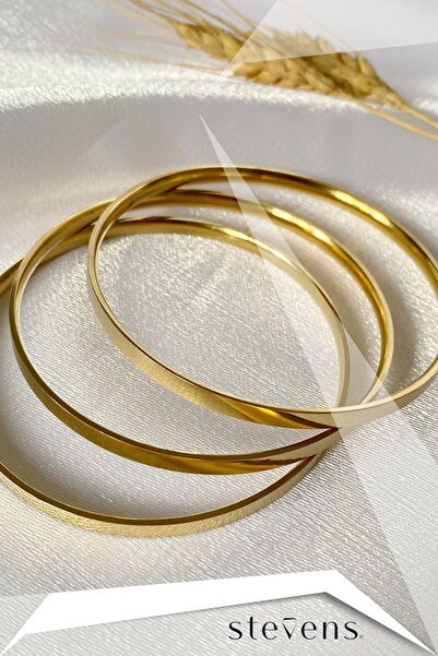 STEVENS Paslanmaz Kararmaz Çelik 3 lü Kalın Ajda (Kibrit Çöpü) Bilezik