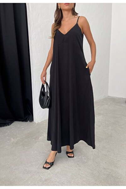 Bak'ap Long Poplin Dress with Bat Sleeve Belt Detail