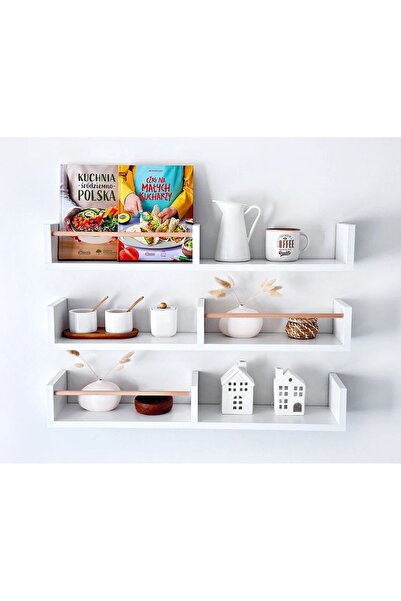 DM dekomar Çocuk Kitaplığı, mutfak rafı, Beyaz-yuvarlak-3lu-60CM