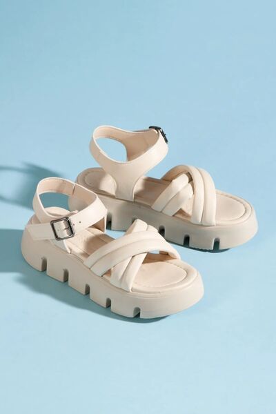 Saks Gardrop Sandale Ortopedice Damă Bej Piele Talpă 4 cm