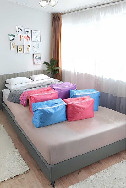 furny Büyük Boy 5 Adet Baza Altı Yastık Hurcu Kazak Havlu Hurcu 64*45*40cm (5...