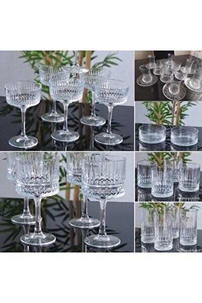 Paşabahçe Elysia 48 Parça Kase Kadeh Meşrubat Bardağı Tatlı Sunum Full Set Uyumlu
