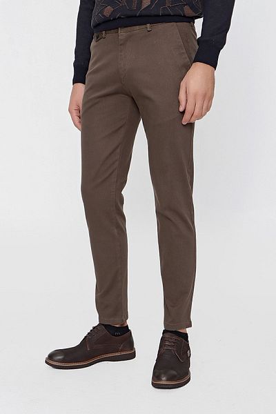 Morven Men's Brown Chino Cotton Side Pocket Slim Fit Slim Fit Trousers