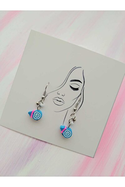 nasclaycollection هدية عيد ميلاد للمناسبات الخاصة فيمو أقراط الحلوى الزرقاء