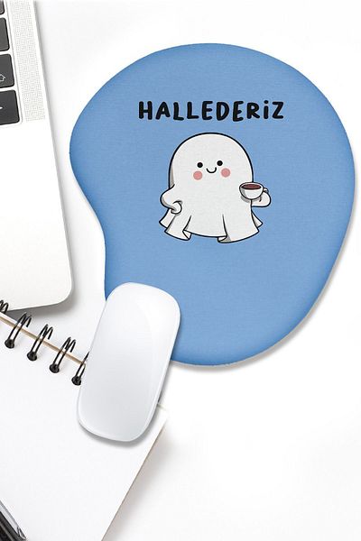 fafaatölye Mouse Pad with Wrist Support We Are HALLED