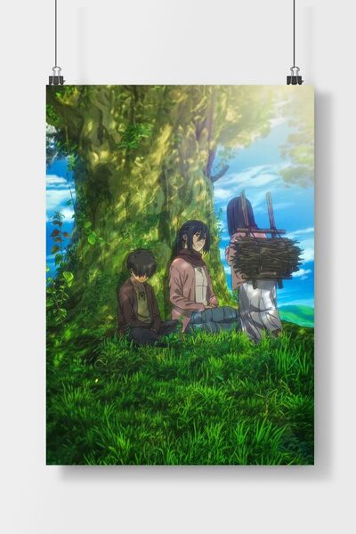 Luna Marissa Attack On Titan Ağaç Altında Anime Poster Çerçevesiz Duvar Posteri