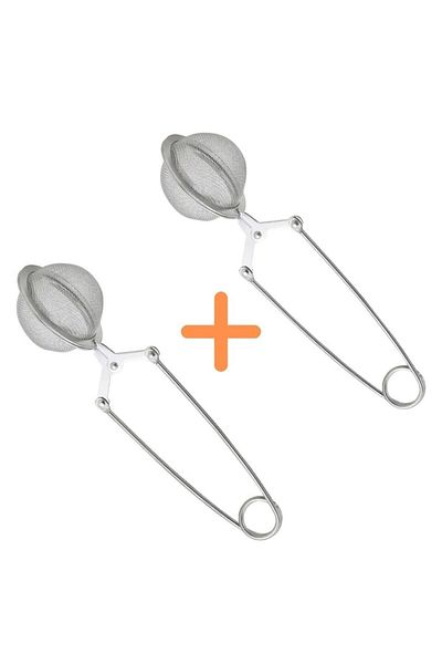 Mahmood Tea Stainless Steel Herbal Tea Brewing Strainer with Tongs Tea Strainer x 2 Pieces