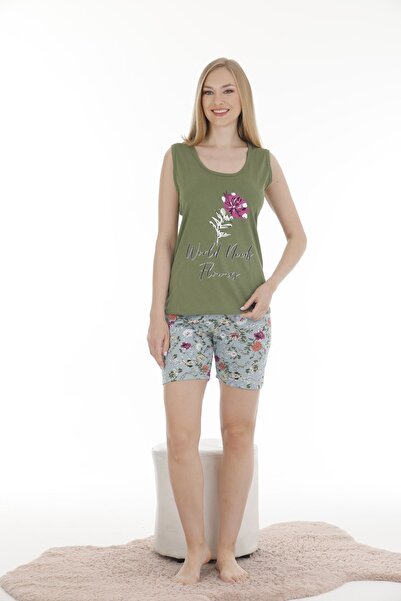 Tamay Boxer 2024 Summer Women's Combed Cotton - Wide Strap Crew Neck Shorts Pajamas Set