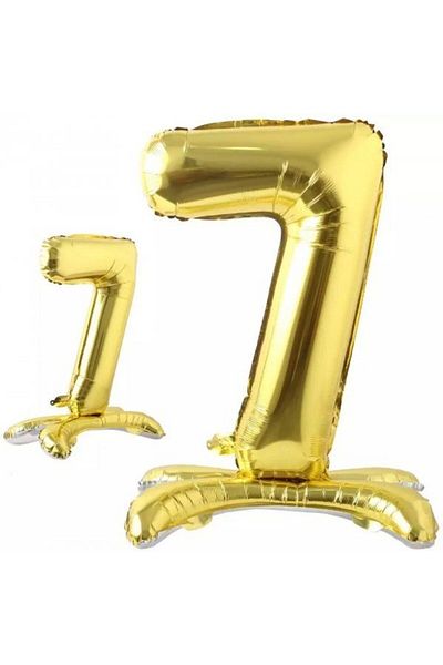 partideyince Footed 7 Number Foil Balloon Gold