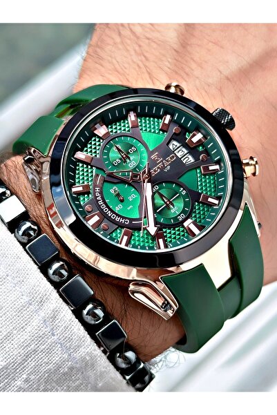 Reward Yeşil Renk Silikon Fonksiyonlar Aktif Spor Erkek Kol Saati + BİLEKLİK ...