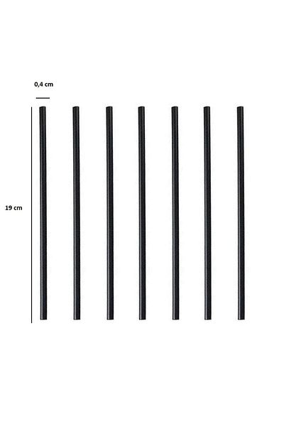Yusuf Dirik YD Party Supplies Black Thin Cocktail Straw Bristle Straw 300 Pieces 19 Cm 4 Mm