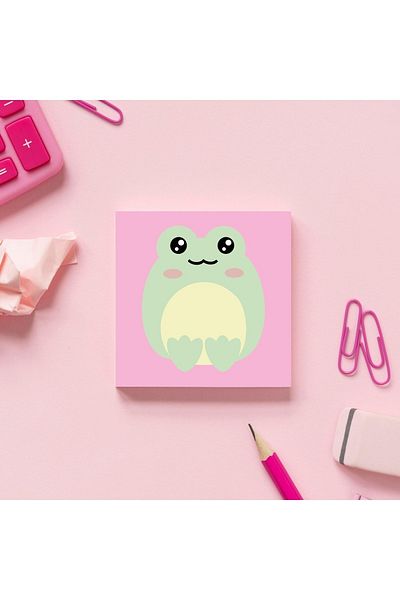 Pine Note Cute Frog Patterned Kawaii Memopad Memo Pad Notebook Notepad Planner