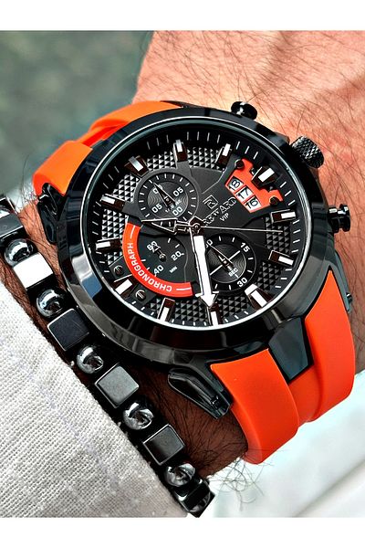 Reward Orange Color Silicone Functions Active Sports Men's Wristwatch + BRACELET WITH GIFT