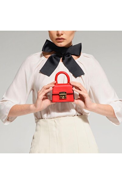 Black Ribbon Geantă mică pentru femei Queen Mini Red Lock