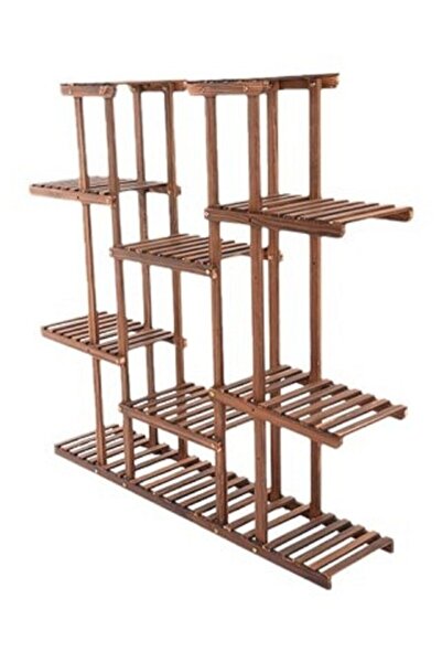 DEMBEY AHŞAP ATÖLYE Ahşap Çiçeklik Kitaplık Saksılık Balkon Bahçe Standı No8