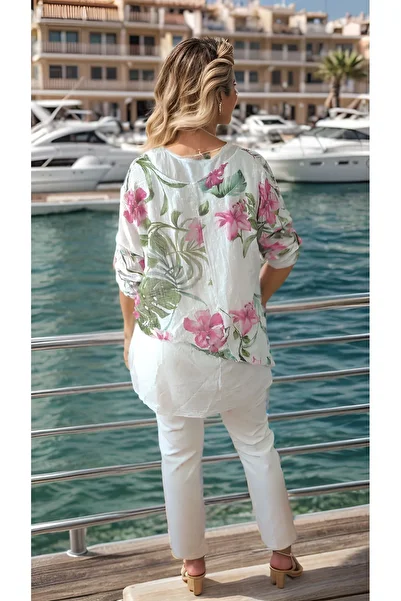 prontoihracat Pink Italian Authentic 100% Cotton Double Blouse Set