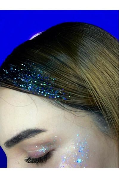 MOV Gel Formed Shiny Glitter Face Makeup & Body & Hair No:5 Blue