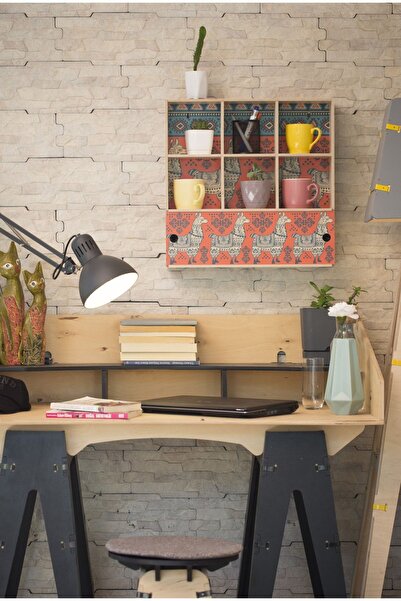 Wodiza Dekoratif Ahşap Terek Duvar Rafı Nice Lama X 47cm X 47cm X 13cm