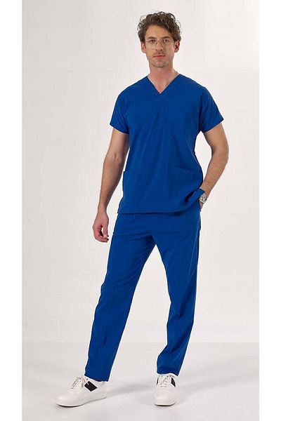 Uçak Medikal Costum chirurgical Lycra Indigo Blue U-flex