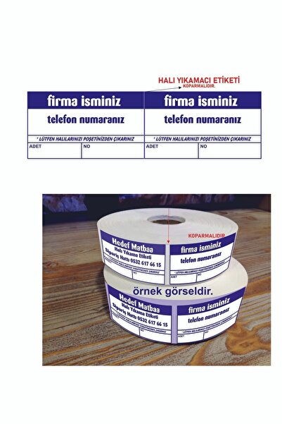 halı etiketi HALI YIKAMA ETİKETİ 5000 ADET