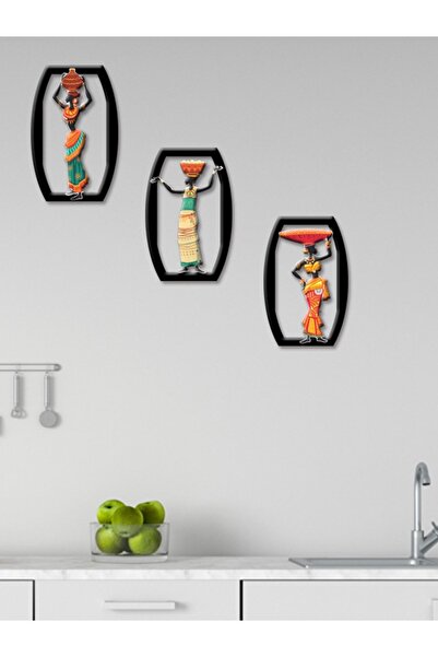 GİZEM SHOP Etnik Kıyafetli Afrikalı Kadınlar Uv Baskı Duvar Dekorasyonu Modern