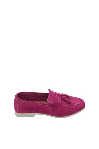 a ayak&kabım official Pink Suede and Tasseled Genuine Leather Women's Casual ...