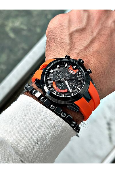 Reward Orange Color Silicone Functions Active Sports Men's Wristwatch + BRACELET WITH GIFT