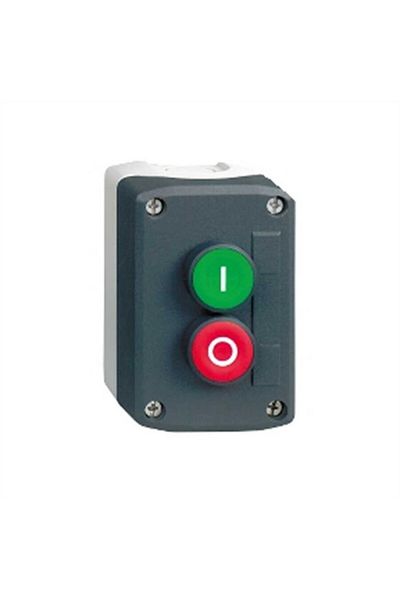 Schneider Electric Schneider Xald213 Start Stop Button Box (1-0) Marked Dark Gray Station - Green Flush Mounted/red