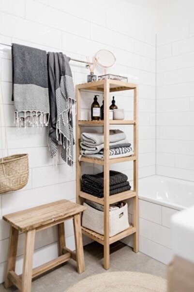 Özçelik Lambiri Ahşap Banyo Rafı