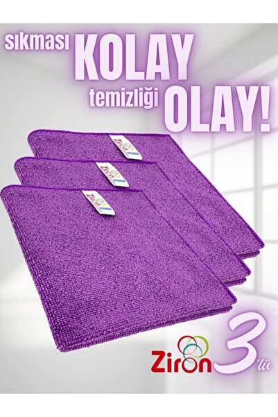 Ziron Mikrofiber Temizlik Bezi Mor Mutfak Banyo Çok Amaçlı Temizlik Bezi Mikr...