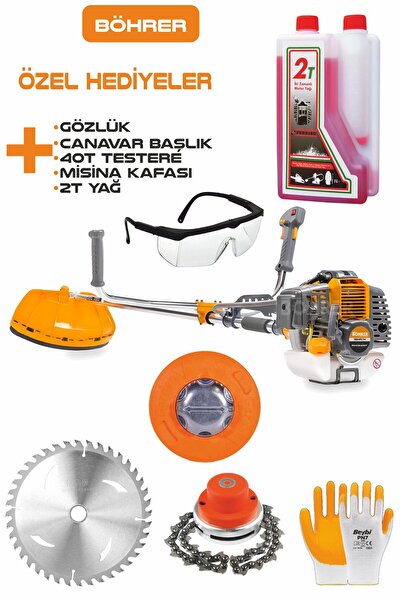 BÖHRER 15HP /h YAN TİPİ BENZİNLİ OT ÇALI ÇİM BİÇME TIRPAN MAKİNESİ + CANAVAR+...