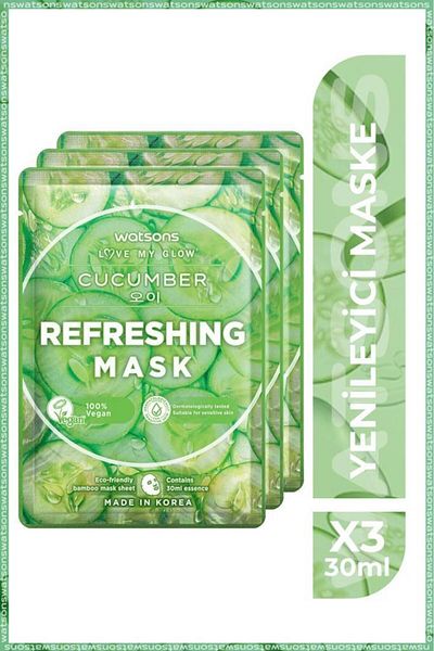 Watsons Fruity Mask Cucumber Refreshing Mask * 3 Pieces