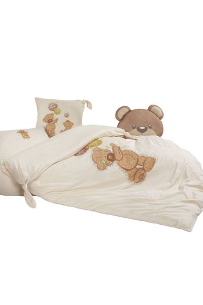tinylamb Fluffy Bear Organic Cotton Combed Cotton Duvet Cover Set - 4 Pieces