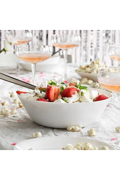 IKEA Oftast 23 Cm White Serving Bowl Salad Bowl Tempered Toughened Glass