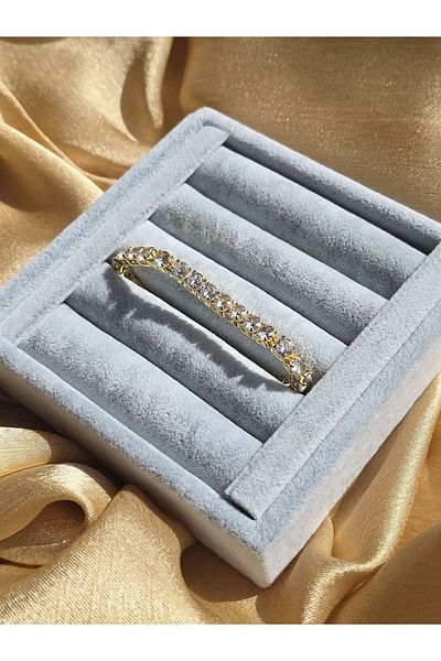 ULYOS PONIS Waterway Zircon Stone Round Cut Gold Silver Bracelet