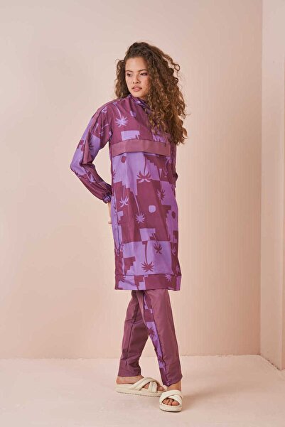 Mevra Пальмовий візерунок, закритий купальник, довгий, сухий