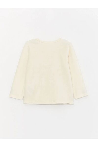 LC Waikiki LCW baby Crew Neck Long Sleeve Printed Velvet Baby Girl Pajama Set