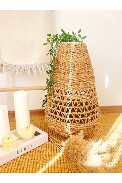 KaiHome %100 El Yapımı Hasır Sağlam Ferforje Iskelet Sistemi Vazo/fener/saksı M