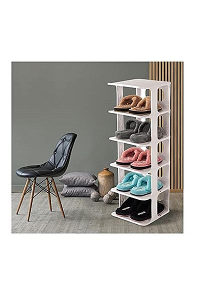 Omaş Household Product 5 Tiers White Luxury Shoe Rack Organizer
