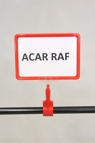 Acar Raf Πλαίσιο προώθησης προϊόντος Πλαστικό και μάνδαλο Ετικέτα τιμής Πλαίσιο A5 Κόκκινο