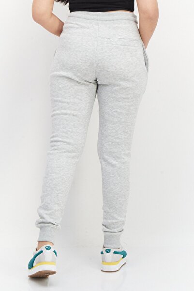 French Connection Women Regular Fit Brand Logo Jogger Pants, Light Grey Melange