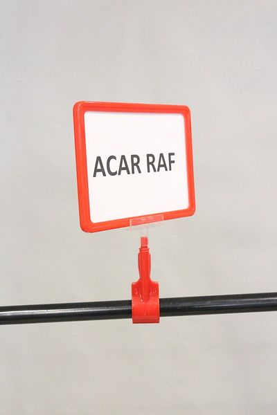 Acar Raf Πλαίσιο προώθησης προϊόντος Πλαστικό και μάνδαλο Ετικέτα τιμής Πλαίσιο A5 Κόκκινο