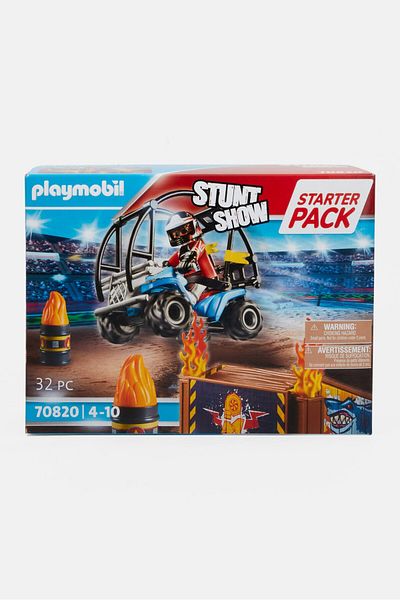 Playmobil Pachet de start cascadorii cu quad și rampă de ardere, albastru