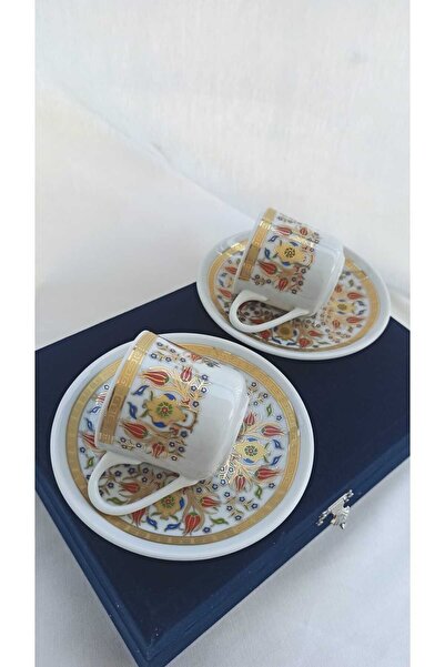 Nihal Süeda Kadife Kutulu Yeni Koleksiyon Ikili Porselen Fincan Takımı