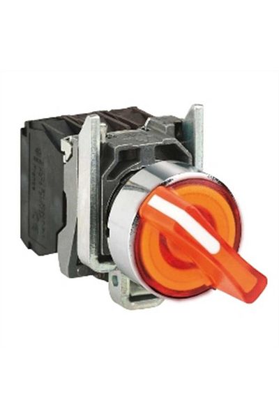Schneider Electric شنايدر Xb4bk135b5 22 مم برتقالي 2-0-1 زر مزلاج 24 فولت