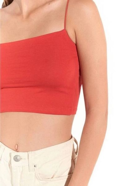 hazelin Red Women's Knitted Bustier - Rope Strap HZL24S-ZK12001