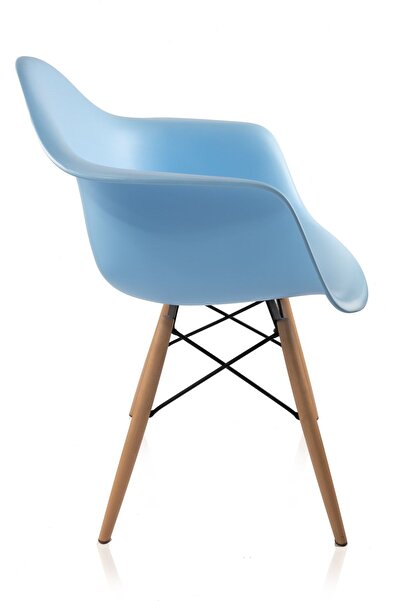 Dorcia Home Kolçaklı Mavi Eames Sandalye - Cafe Balkon Mutfak Sandalyesi